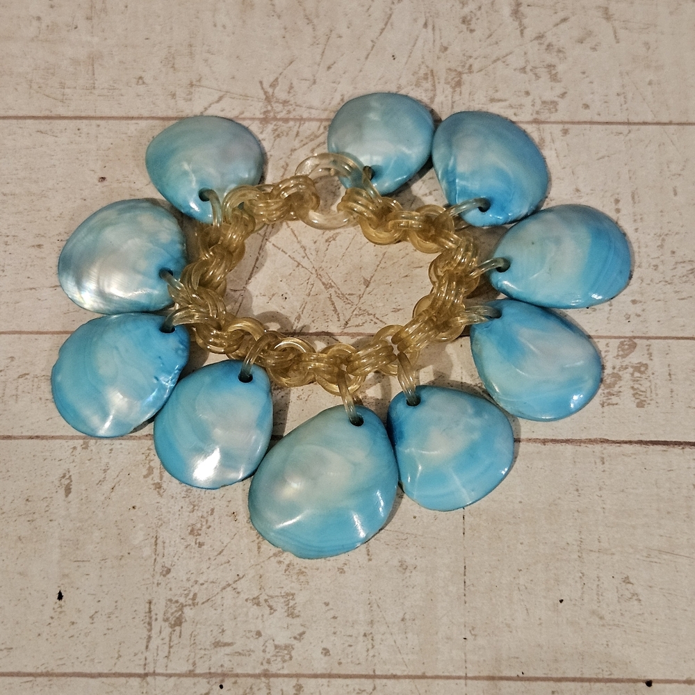Miriam Haskell Blue Shell Bracelet